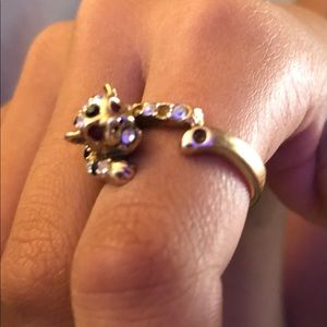 Vintage cocktail panther ring 18k Gold diamonds,sapphires, & ruby gems